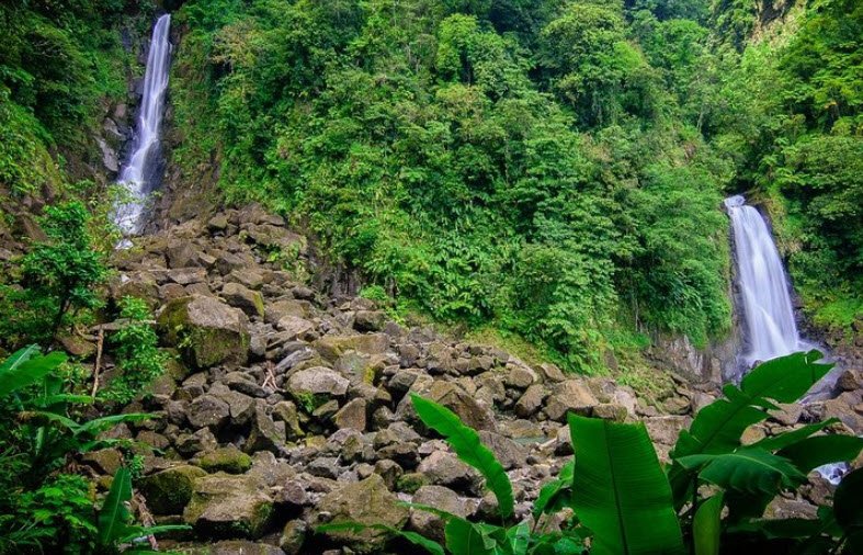 Trafalgar Falls, Roseau Valley, Saint George Parish, Dominica